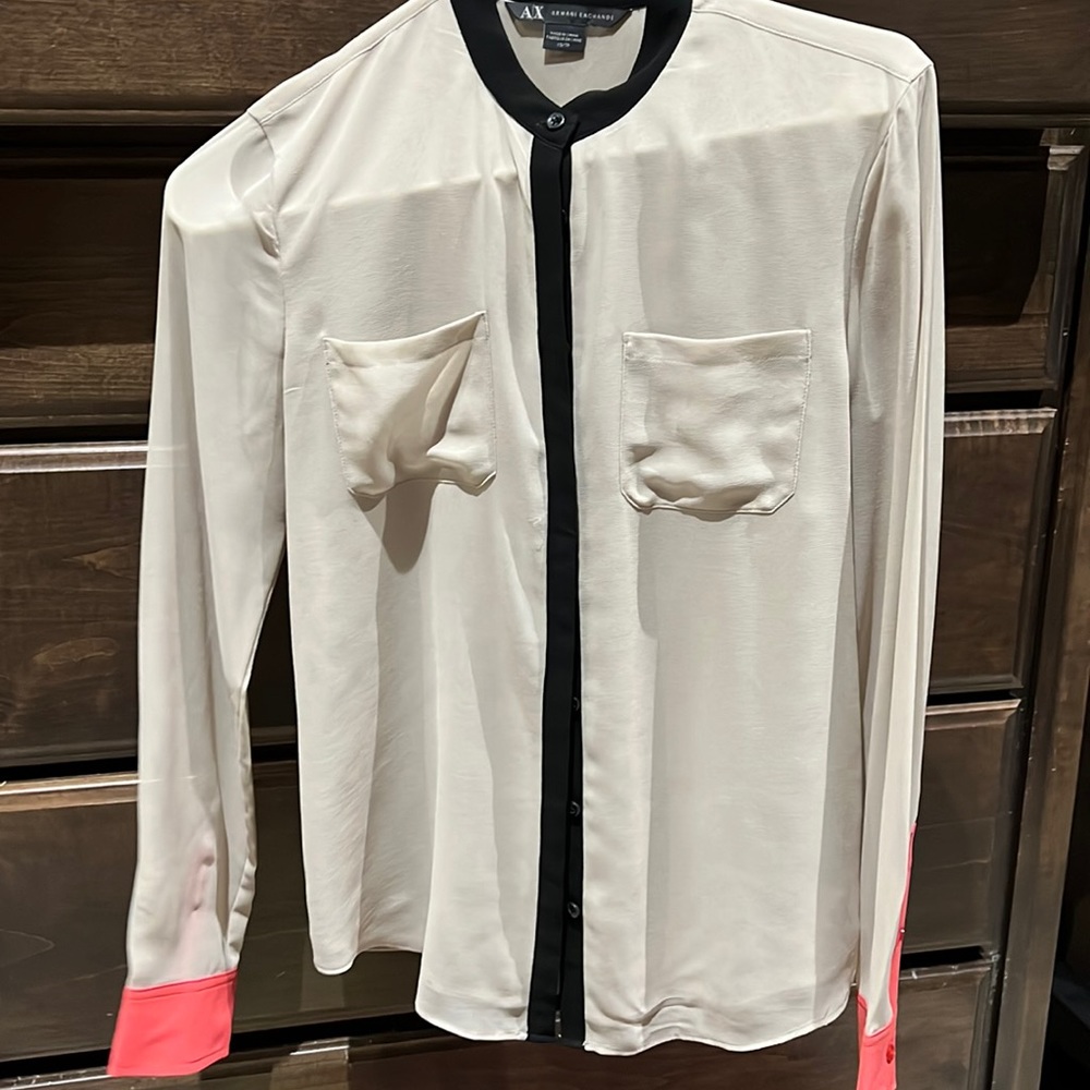 A/X color block button blouse